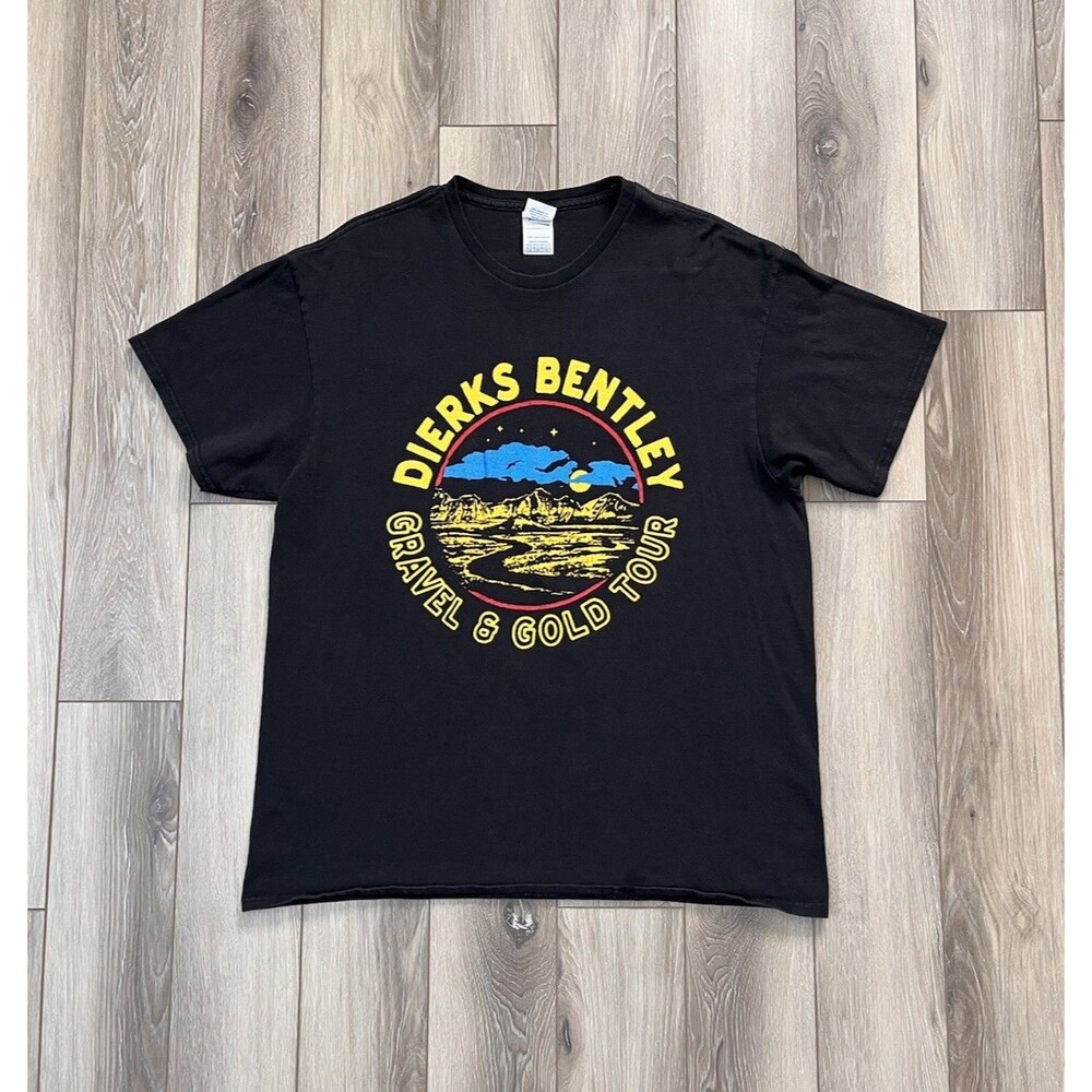 Dierks Bentley Gravel & Gold Tour Graphic Tee Black Sz XL Country Music Shirt